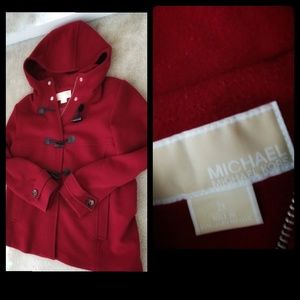 Like new 100% Wool Michael Kors red coat.